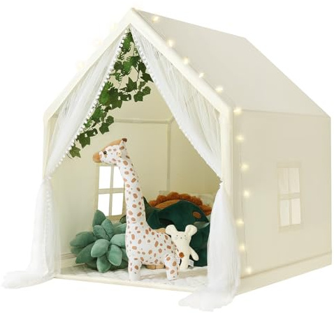 Wilwolfer Tente pour Enfants d'intérieur : Tente de Jeu pour Enfants avec Tapis - Grande Maison de Jeu d'intérieur et d'extérieur pour Tout-Petits, Maison de Princesse pour Filles et garçons