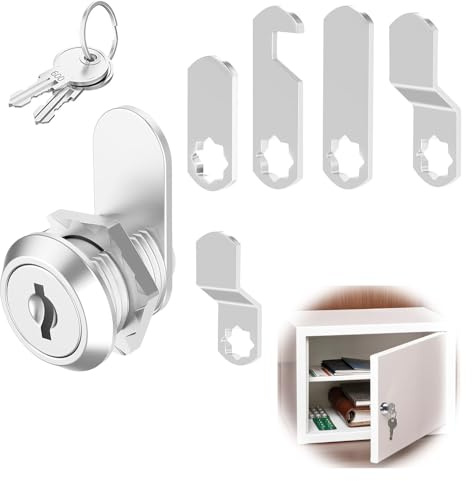 MFCGHXR Serratura per Cassetta Postale con 5 Lamelle e 4 Chiavi, Blocco per Armadietto, Compatibile con Cassetti, Vetrine, e Porte Armadi
