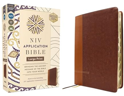 NIV Application Bible, Large Print, Leathersoft, Brown, Red Letter, Thumb Indexed, Comfort Print: Bringing the Ancient Message of the Bible into Your World (NIV Application Commentary Resources)