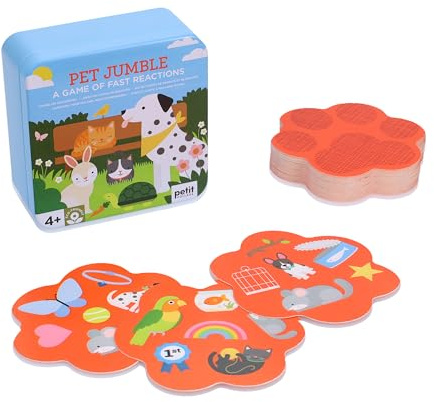 Petit Collage: Pet Jumble Card Game | The Fast Reaction Card Game | Comes in a Travel Tin | Easy to Play for Kids 4+