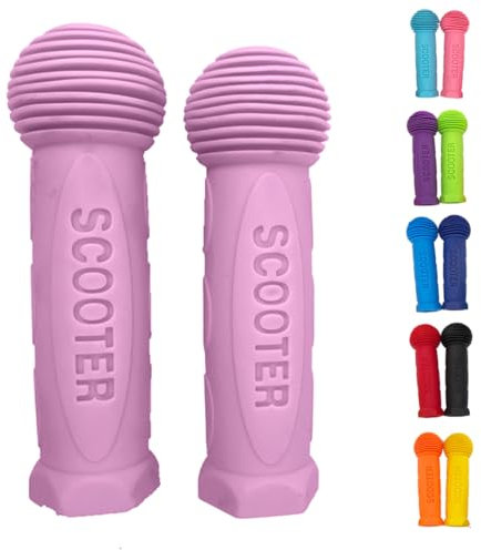Scooter Grip Handlebar 1 Pair Bicycle Grip Fit for 2-3-4 Wheels Kid Kick,Children Bike,Rocking car,Drifting,Swing Scooter,Push Cart (Light Pink Color)