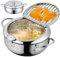Fryer Deep 4.2 L Stainless Steel Japanese Tempura Frying Pot With Temperature Control & Oil Drip Drainer Rack 11'' Small Fry With Handles for Fish