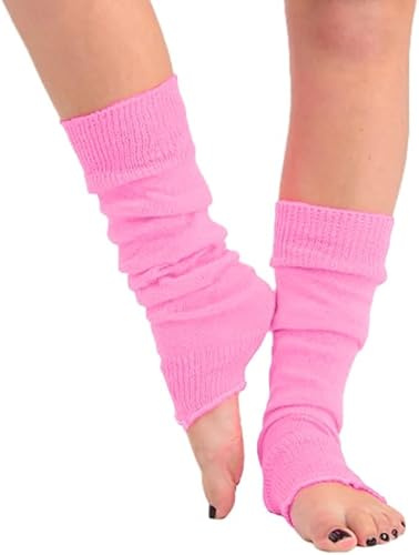 reshmena® Women's Knitted Leg Warmers 80's Teen Fancy Dress Dance Wear Girls Fancy Stylish Leg Warmers Carnival Party Wear (1, Pink, One Size)