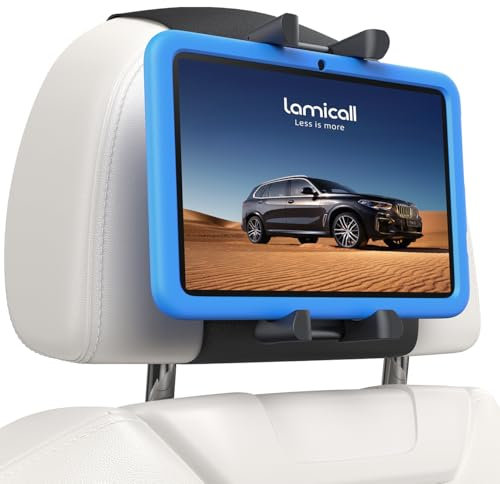 Lamicall Tablet Holder for Car Headrest - [Thick Case Friendly] [360° Rotation] Car Tablet Mount for Backseat, Road Trip Essentials for Kids, for iPad Pro, Air, Mini, Galaxy, Fire HD, 6.1-13 Tablets