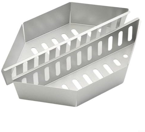 Snowchecking 2 cestas de carbón de 38,5 x 11 x 7,5 cm, accesorios para barbacoa al aire libre galvanizados para barbacoa