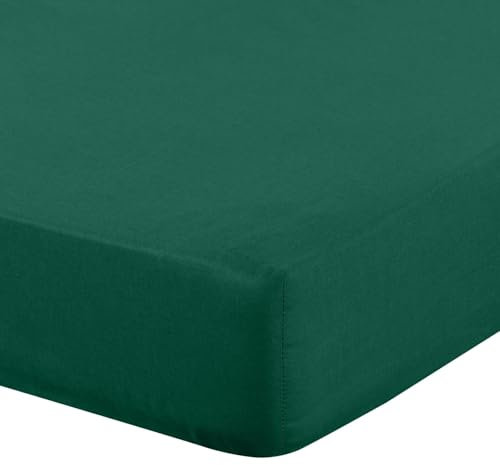Eurofirany - Spannbettlaken 140x200 - Bettlaken Basic aus Baumwolle, Spannbetttuch mit Gummizug, Widerstandsfähig - für Dicke Matratzen 30 cm Tiefe Tasche - Viele Farben, Grün