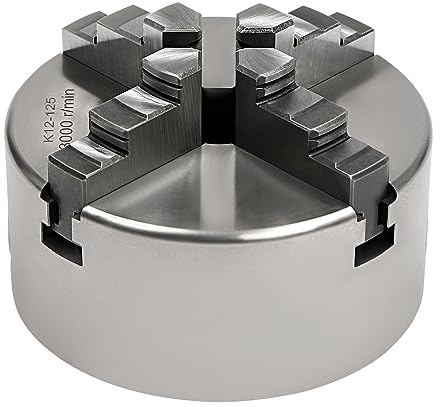 Mandrin à 4 mâchoires auto-émetteur 38-125 mm Mandrin à quatre mors Mandrin de tour Chuck 3000 tr/min avec clé de mandrin pour tours conventionnels, machines CNC