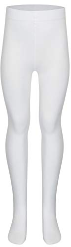 tanzmuster Kinder Ballett Strumpfhose Dana mit Ballenloch, ohne sichtbaren Zwickel in weiß - 92-110
