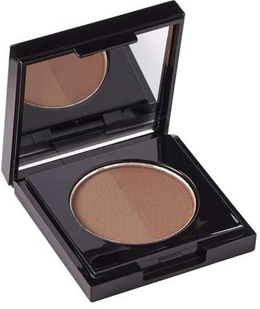Arches and Halos Duo Luxury Brow Powder - Eyebrow Shaper and Color - Powder Compact with 2 Neutral Shades - Warm Brown - 0.1 oz