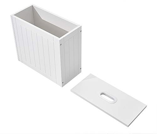 Panana Bathroom Laundry Cabinet Box Wooden Storage Bathroom Cupboard Chest Bin Basket Kitchen Storage Toy Box Floor Standing Cabinet Unit Towel Organizer (White)