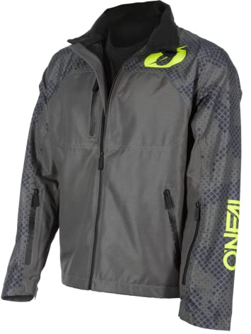 O'NEAL | Offroadregen-Jacke | Motocross Enduro Downhill MTB | Wasserdicht, Unterarmbelüftung | Shore Rain V.22 Jacket | Erwachsene | Grau Neon-Gelb | Größe S