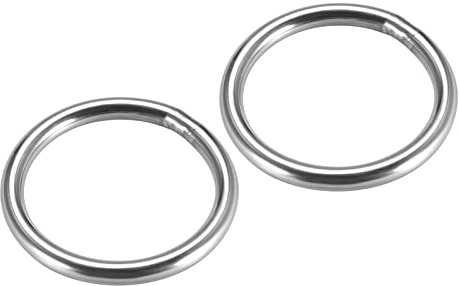 METALLIXITY Joints Toriques en Acier Inoxydable (50mm OD 5mm Épais) 2pcs, Anneau Rond Soudé - pour Accrocher des Objets