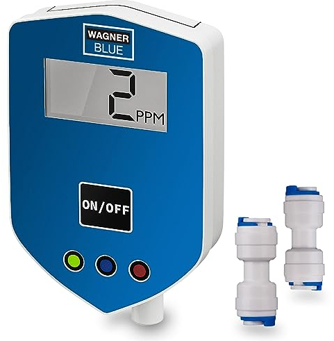 Wagner Blue Inline TDS-Messgerät digital | Misst präzise und dauerhaft den TDS Wert von Wasser | Bestens geeignet für Umkehrosmoseanlagen am Aquarium