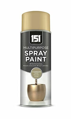 AlezyB - 2 x Metallic Champagne Gold Spray Paint 400ml - 151 Aerosol Spray for Metal and Wooden Furniture, Ornaments for Multi-Purpose Use and Decorative Items and Much More for Interior & Exterior