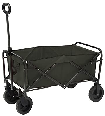 ONDIAN Bollerwagen Faltbar Multipurpose große Kapazität zusammenklappbarer Wagenwagen Schwerlast -Strand -Wagen mit großen Rädern für Camping Strand (Farbe : Grün, Size : 105x52x120cm)