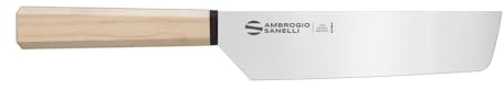 Ambrogio Sanelli, Coltello da Cucina Professionale Hexagon, Coltello Nakiri con Lama 18 cm in Acciaio Inox all'Azoto e Manico Esagonale, Coltelli Professionali per Frutta e Verdura, Made in Italy