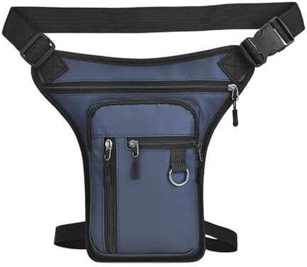 Motorcykelsitsväska/Svansväska Bärbar Axel Molle Lår Midja Fanny Pack Påse Vattentät Drop Ben Bältesväskor För Utomhusvandring Motorcykel Benväska Motorväska(Blue)