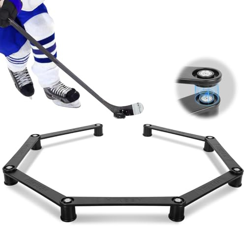 Hikeen Magnetic 7-Sections Hockey Training Equipment,Adjustable Size Hockey Stick Handling Trainer,Portable Stickhandling Training Tool for Puck Control, Reaction Time and Coordination