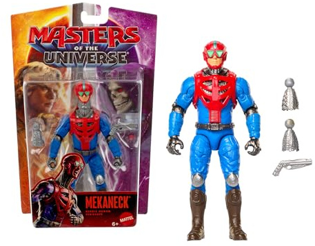 Masters of the Universe - Mekaneck, action figure dell'eroico periscopio umano da 14cm ispirata al film, con 14 articolazioni mobili e accessorio lanciamissili incluso, 6+ anni, JKH94
