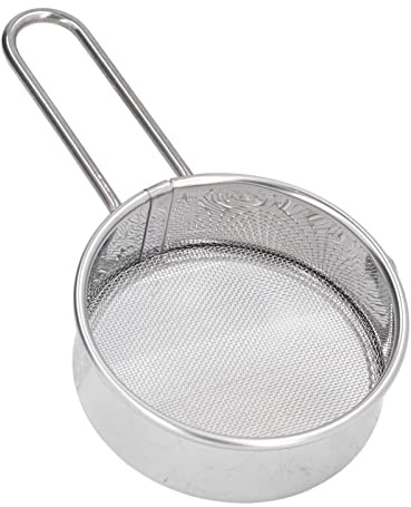 Fydun Less Mini Tamiz de Harina Redondo de Acero – Colador Fino de Malla 40 para Hornear en Casa, Uso Profesional en Pastelerías, Ideal para Espolvorear Harina, Cacao, Azúcar en Polvo (Un mini tamiz