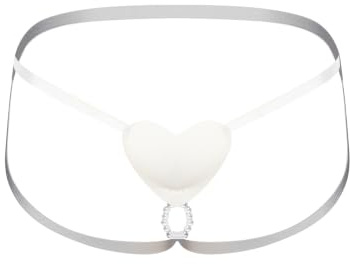 iEFiEL Herr string ouvert öppna nattkläder låg midja gay crossdresser kalsonger transparent underkläder string tanga sexiga underkläder, Vit, one size