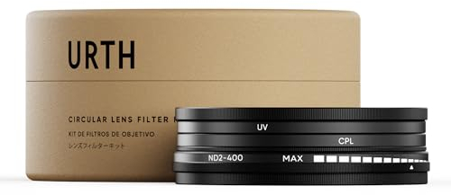 Urth 52mm 3-in-1 Lens Filter Kit — UV, Circular Polarizing (CPL), Variable Neutral Density ND2-400 Multi-Coated Optical Glass, Ultra-Slim Camera Lens Filters