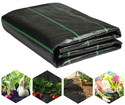 LawnScape 1M x 10M Weed Control Membrane 105 GSM Heavy Duty Weed Membrane Weed Control Fabric for All Weed Types in Garden, Raised Bed, Greenhouse, Nursery and Walkways