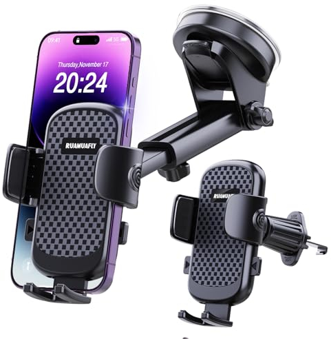 【2025 Ultra-Stable】Car Phone Holder【Fit Thick Case】Mobile Phone Mount for Dashboard Windscreen Vent【Top-Quality】Mobile Stand Base Truck Cradle for iPhone 16 Pro Max 15 14 13 12 Samsung S25 S24 Android
