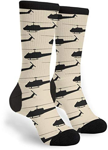 934 Unisex Calcetines Helicóptero Negro Socks Respirable Calcetines Deportivos Moda Para Deporte Senderismo Regalo 40Cm