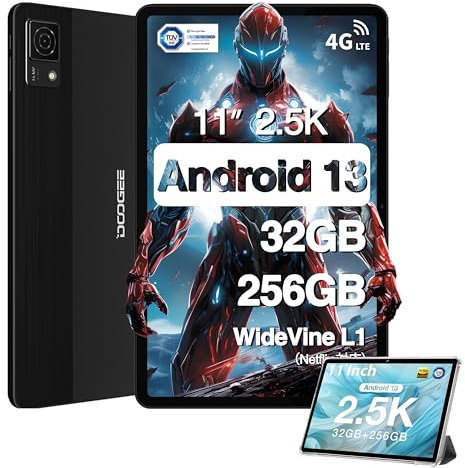 DOOGEE T30 Ultra Tablet 11 pollici, display 2.5K Helio G99 Octa-Core 2.2 GHz, 32(12+20) GB RAM, 256GB ROM (2TB TF), 8580mAh, 2560x1600 FHD+, 16+8MP, 2.4G/5G WiFi, Android 13, Widevine L1, Nero