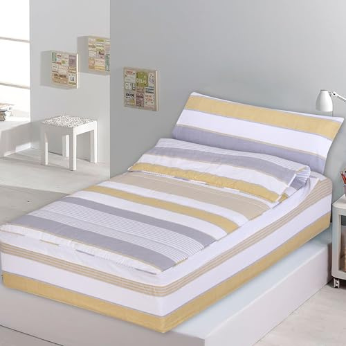 DHESTIA HOME Saco Nórdico con Cremallera Edredón Ajustable Cama Infantil Zarautz Ocre Color Ocre Talla Cama 105