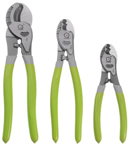 QUARKZMAN Set di 3 Tagliacavi 6/8/10 di Resistenza Industriale ad Alta Leva per Cavi Elettrici per Alluminio, Rame, Fili, Cavi di Comunicazione