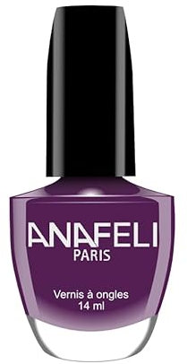 Vernis à Ongles ANAFELI - Violet foncé n° 68 - Pinceau large pour une application facile