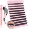 Glowing Win Faux Cils Individuel Kit 60D Extension de Cils Professionnel avec Lash Bond and Remover Faux Cils Naturel avec Colle de Cils Bouquet DIY Cluster Lashes Kit