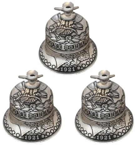 SENIDIKE Morgan Silver Dollar Bell, Antique Metal Hanging Bell Ornaments, Halloween Witch Silver Bells Decorations, 1921 New Silver Coin Bells Pendant, Christmas Vintage Bell