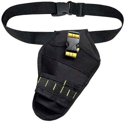 Adjustable Left/Right Handed Cordless Drill Holster - Heavy-Duty Tool Belt Pouch for Impact Drivers and Drill Bits, Angled Design for Even Weight Distribution, Durable Polyester Construction