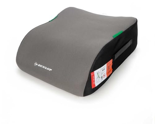 Kindersitzerhöhung nach UN/ECE R129, Autositzerhöhung für Kinder von 135 – 150 cm, Sitz anatomisch geformt, Polyester-Bezug abnehmbar und waschbar (Grau)
