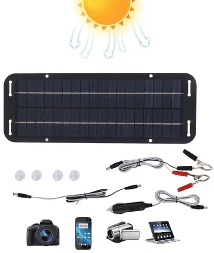 Cargador solar - Cargador de coche, Cargador de mantenimiento | Cargador de mantenimiento solar confiable para exteriores, mantenedor de batería solar impermeable para batería de rimo