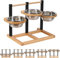 Optyuwah Hundenapf Erhöht für Hunde,5 Höhenverstellbar Hundenapf mit 3X1400ml Edelstahlnäpfen und Holz Erhöhte Hundenäpfe Hundenapfständer Futternapf Futterstation mittel große Hunde Fressnapf