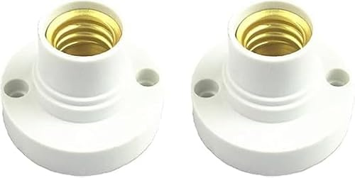 Yjemle 2Pcs White 2 X E14 Lamp Holder Bulb Socket LED Plastic Ceiling Holder Socket, Lamps, Bases and Shades Lamp Bases