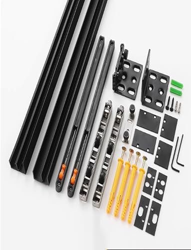 Puerta corrediza Oculta de Granero de 47 Pulgadas con Kit de herrajes de Cierre Suave y herrajes Ocultos for Montaje en Pared.