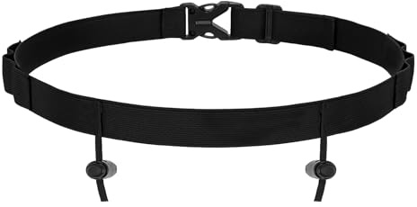 JasGood Triathlon Startnummernband Verstellbar Laufgürtel mit Nummernhalter 6 Gel-Halter Running Belt Laufgurt Bauchtasche Gürteltasche für Joggen Marathon Radfahren,Black,80cm