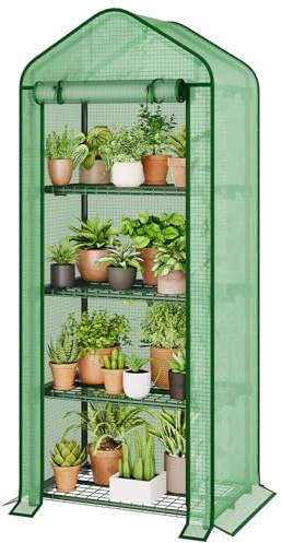 Bamworld Gewächshaus Klein Mini Gewächshaus Foliengewächshaus 4 Etagen Tomatengewächshaus Gewächshaus Balkon Für Gemüse Blumen Pflanzen Sämlinge Anzucht Im Garten Terrasse
