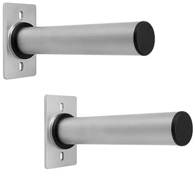 RPM Power Soporte para discos de peso montado en la pared (par) – Almacenamiento de discos de peso para almacenamiento de placas olímpicas, incluye accesorios (acero inoxidable (plateado)