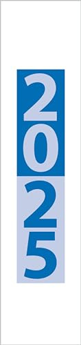 Streifenplaner Compact Blau 2025: Wandplaner und Bürokalender als praktische Monatsübersicht I Streifenkalender schmal: 11,8 x 50 cm