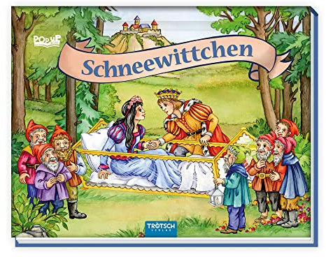 TRÖTSCH - Mini-Pop-up-Buch Schneewittchen | Handliches Märchenbuch mit aufklappbaren 3D-Szenen: Liebevoll illustriertes Kinderbuch zum Vorlesen, ideal als kleines Mitbringsel | Ab 3 Jahren