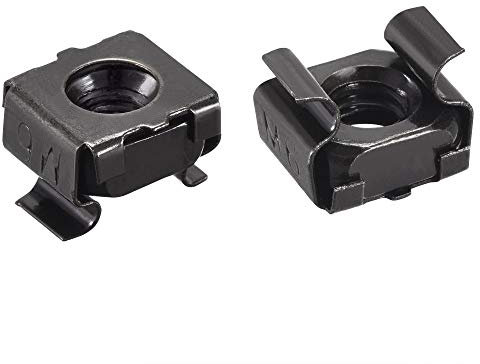 sourcing map Écrous à Cage Encliquetables - M6 x 1mm Acier Carbone Écrou Métrique pour Armoire étagère Server 25pcs