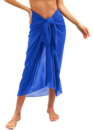 Svanco Mujer Pareo Playa Gasa Camisolas y Pareos Sarong Largo Trajes de Baño Cover Up para Bikini Falda de Pareo Vestido de Playa Chal Verano