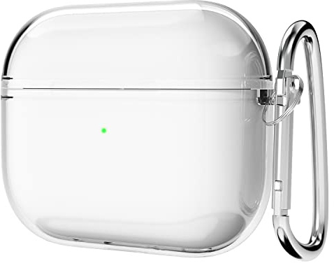 Svanove for Airpods 3 Case Clear Hard Plastic, Transparent Simple Cute Airpods 3rd Generation Case with Keychain, Girly Y2k Aesthetic Trendy Airpods Cover Accessories for Women Girl, Clear