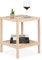 Relaxdays Tavolino da Salotto in Legno, 50 x 40 x 40 cm, Porta Piante con 2 Ripiani, Comodino da Divano, Naturale